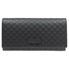 NEW Gucci Black GG Guccissima Monogram Leather Long Wallet Clutch Bag