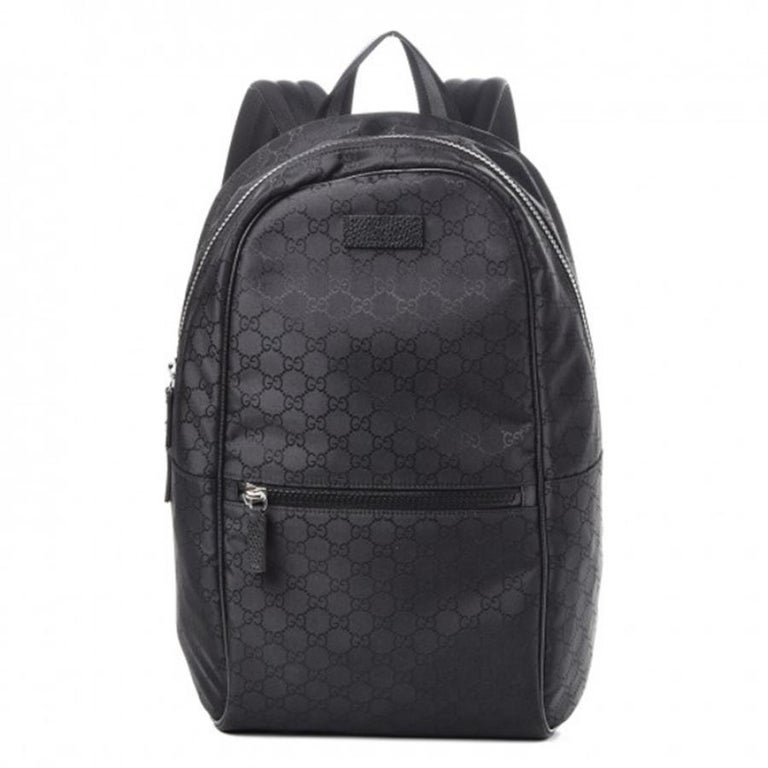 indbildskhed log vægt NEW Gucci Black GG Guccissima Slim Nylon Backpack Rucksack Travel Bag For  Sale at 1stDibs