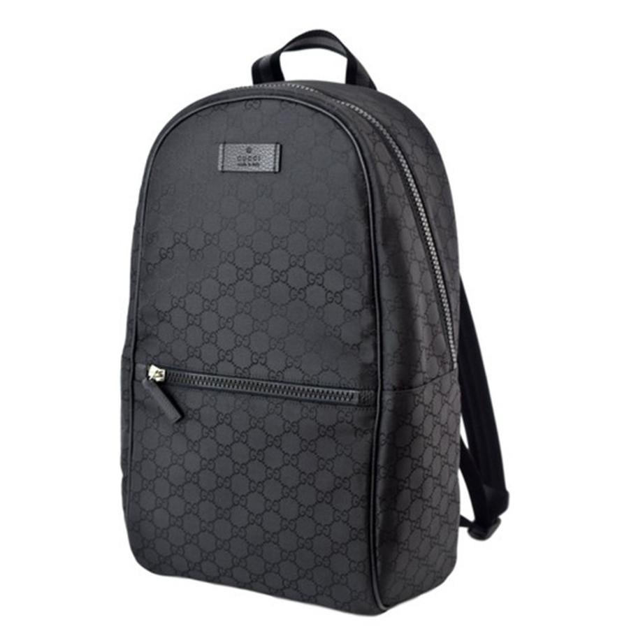 Schwarze GG Guccissima Rucksack-Reisetasche aus Nylon im Angebot 1