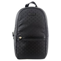 Schwarze GG Guccissima Rucksack-Reisetasche aus Nylon
