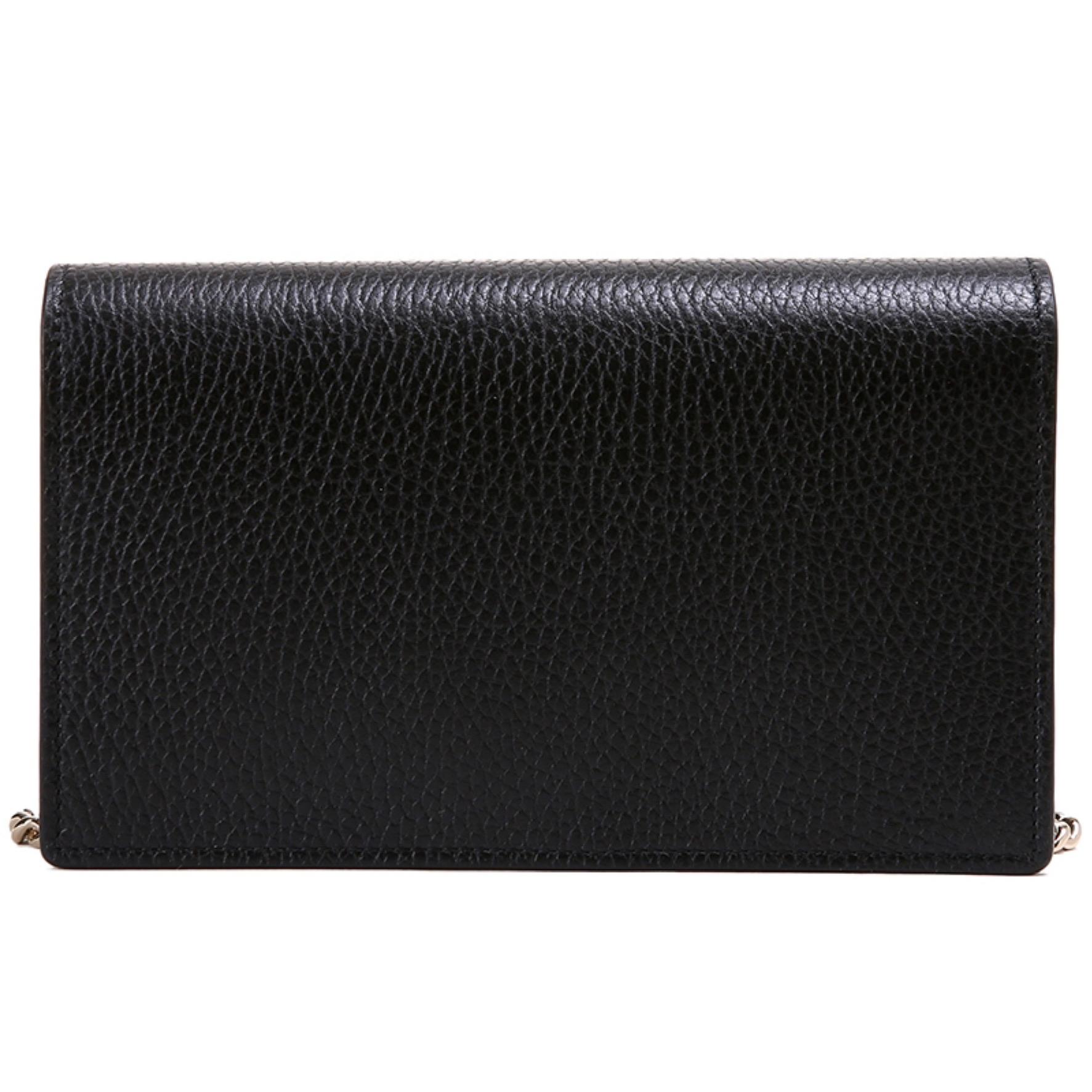 Women's NEW Gucci Black Interlocking G Clutch Wallet On Chain Crossbody Shoulder Bag  For Sale