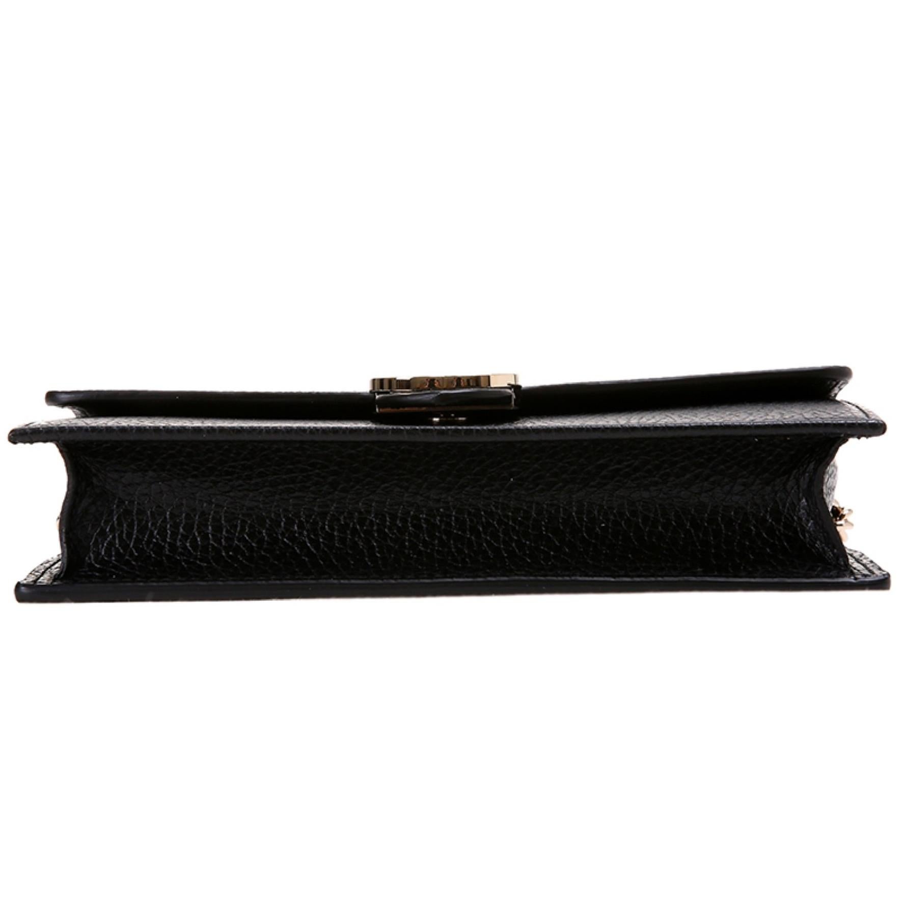 NEW Gucci Black Interlocking G Clutch Wallet On Chain Crossbody Shoulder Bag  For Sale 1