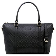 Neu Gucci GG Micro Guccissima Große Crossbody Umhängetasche aus schwarzem Leder