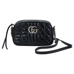 New Gucci Black Marmont Cross Body Bag