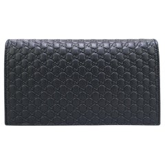 NEW Gucci Black Micro GG Guccissima Crossbody Wallet Bag Purse