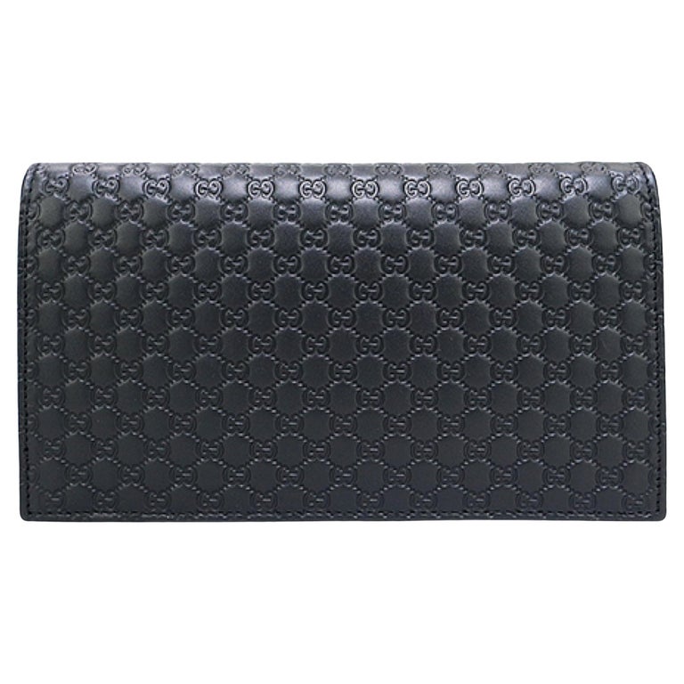 NEW Gucci Black Micro GG Guccissima Crossbody Wallet Bag Handbag For