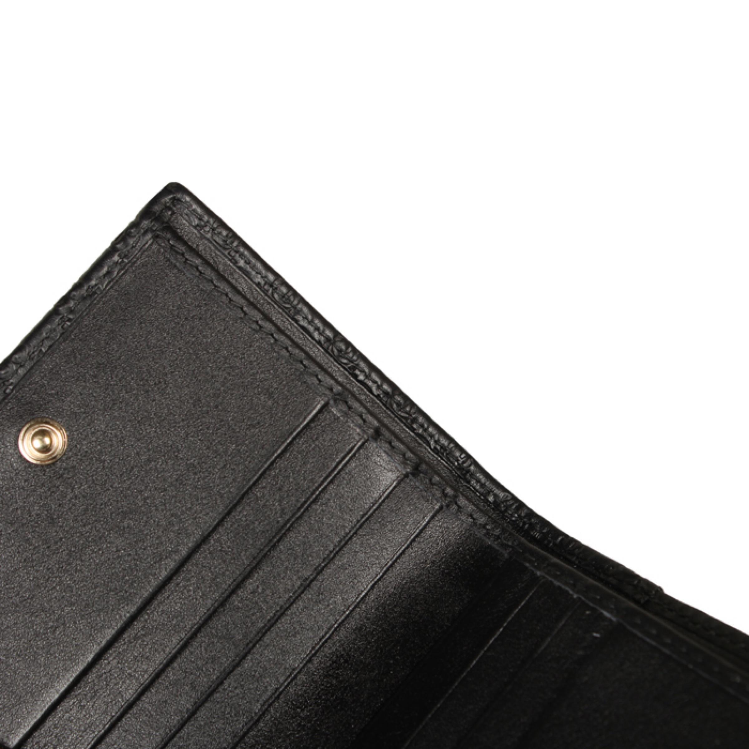 NEW Gucci Black Micro GG Guccissima Leather Bifold Wallet For Sale 6