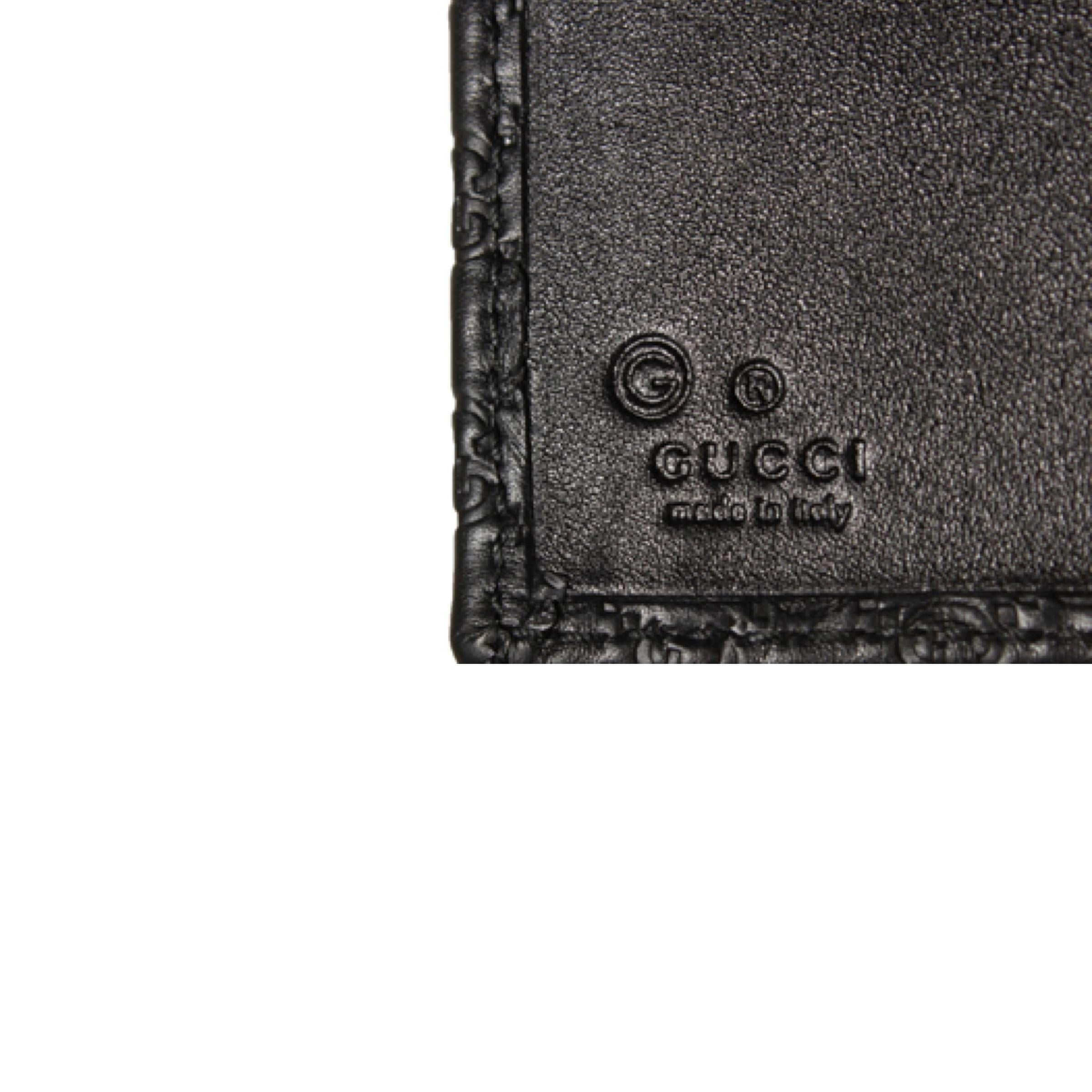 NEW Gucci Black Micro GG Guccissima Leather Bifold Wallet For Sale 7