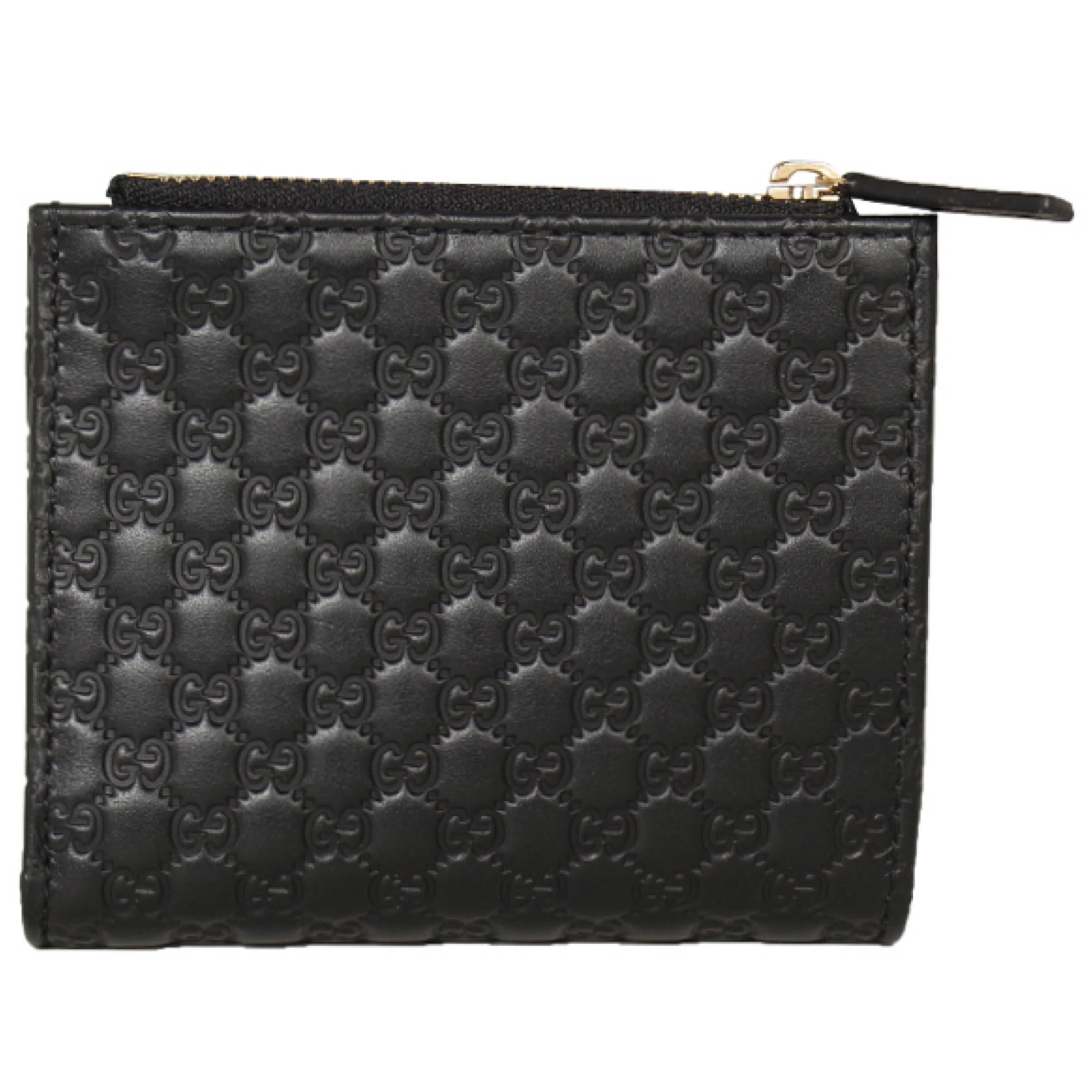 NEW Gucci Black Micro GG Guccissima Leather Bifold Wallet For Sale 2