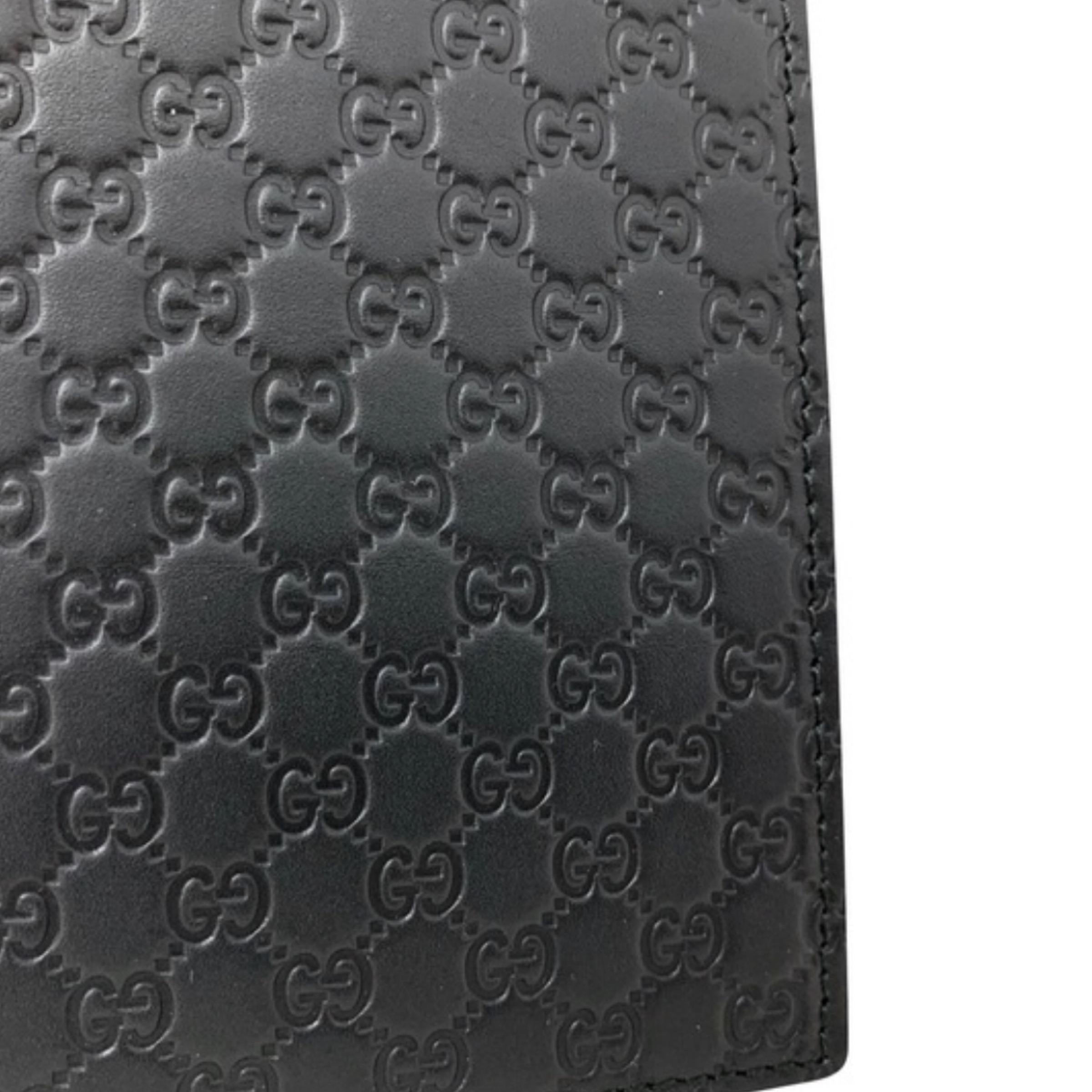 NEW Gucci Black Micro GG Guccissima Leather Wristlet Clutch Bag For Sale 4