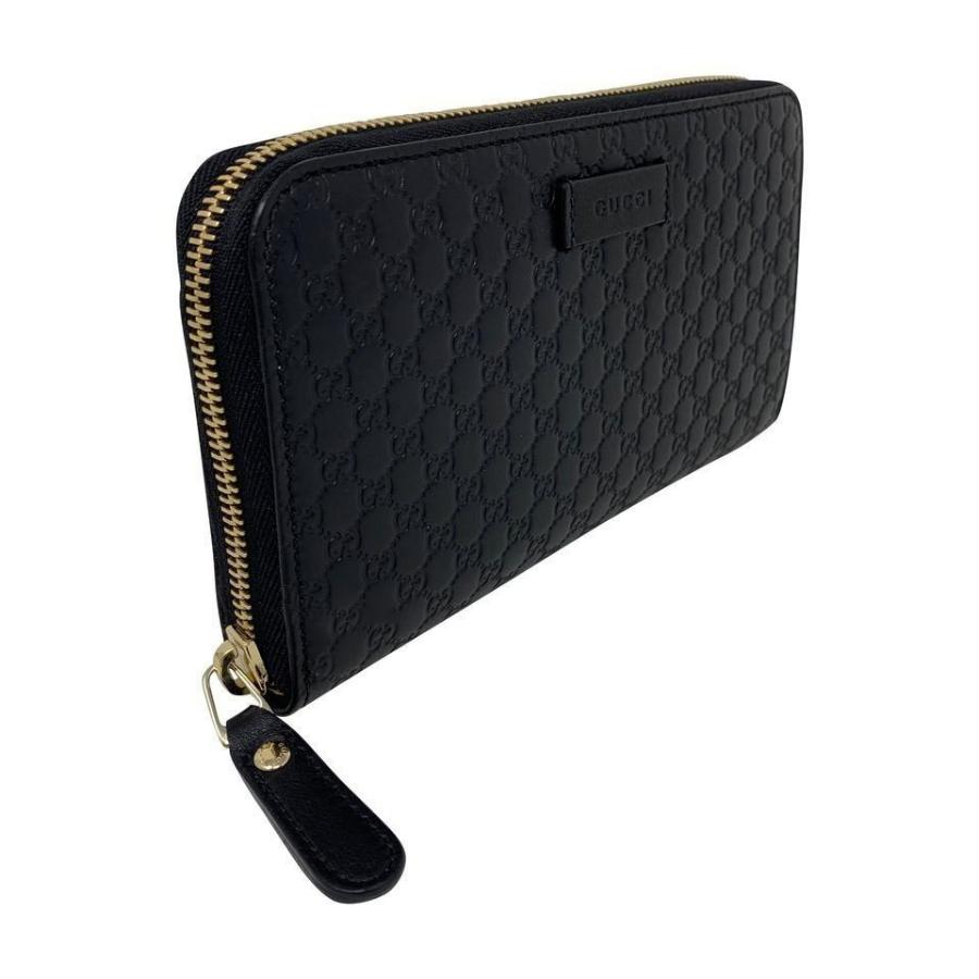 NEW Gucci Black Micro GG Guccissima Leather Zip Around Wallet Clutch Bag For Sale 1
