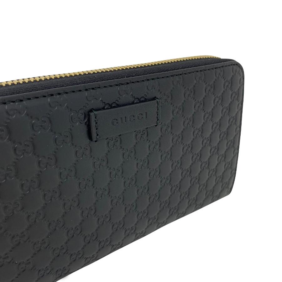 NEW Gucci Black Micro GG Guccissima Leather Zip Around Wallet Clutch Bag For Sale 6