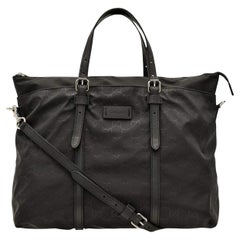 NEW Gucci Black Micro GG Guccissima Nylon Crossbody Tote Bag