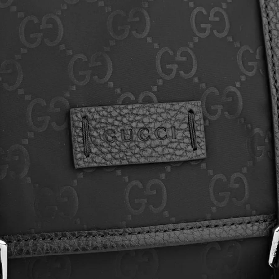 NEW Gucci Black Monogram GG Guccissima Logo Nylon Messenger Bag For Sale 3