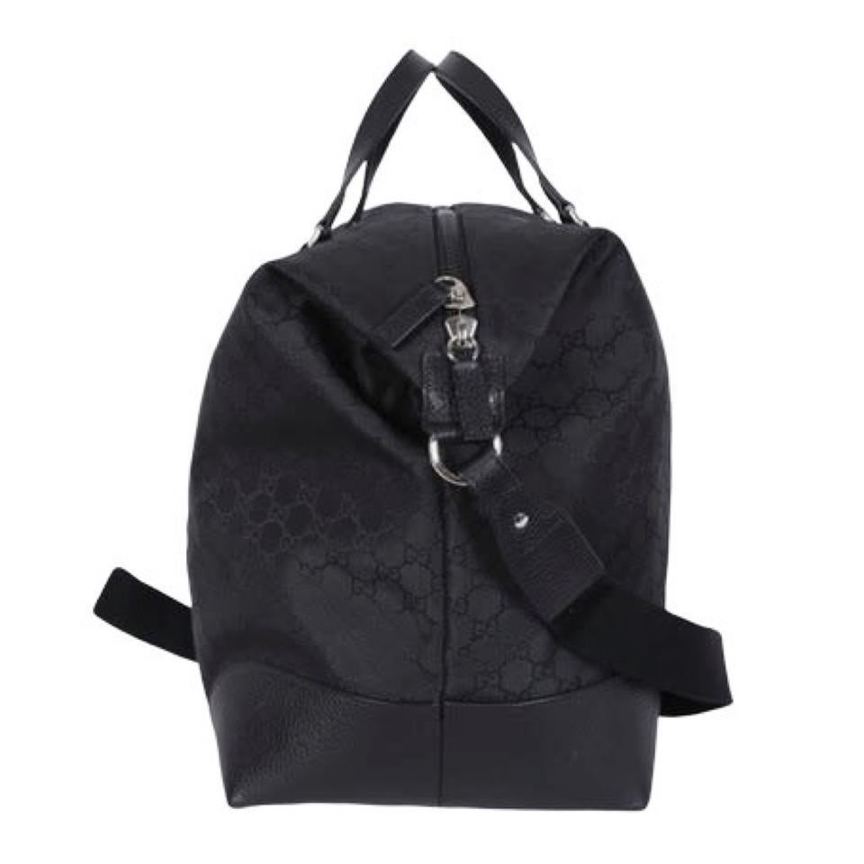Women's or Men's NEW Gucci Black Nylon GG Guccissima Large Duffle Travel Shoulder Bag For Sale