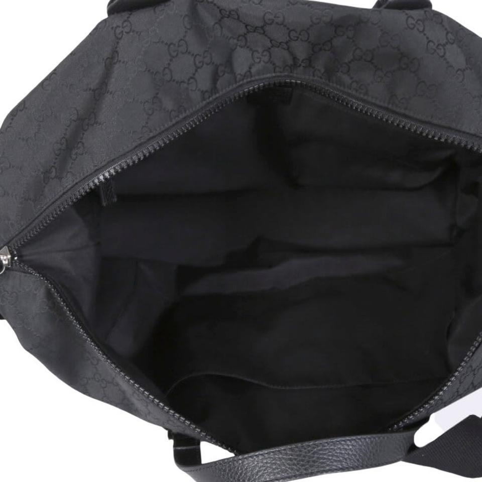 NEW Gucci Black Nylon GG Guccissima Large Duffle Travel Shoulder Bag For Sale 3