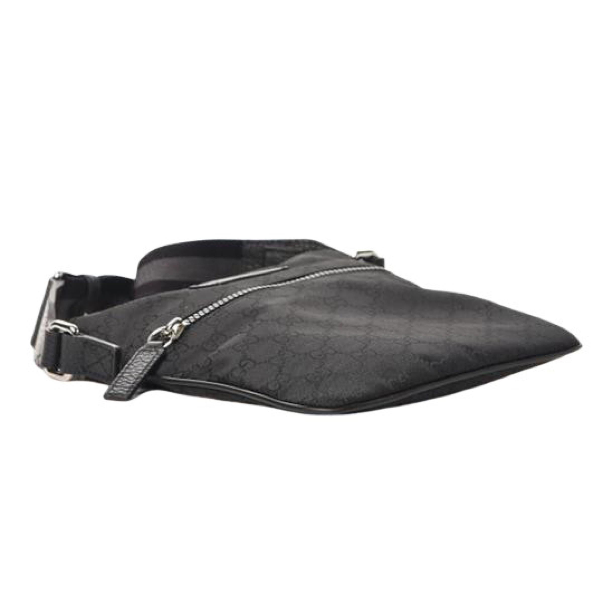 NEU Gucci Schwarz Nylon GG Guccissima Web Crossbody Messenger Umhängetasche im Angebot 8