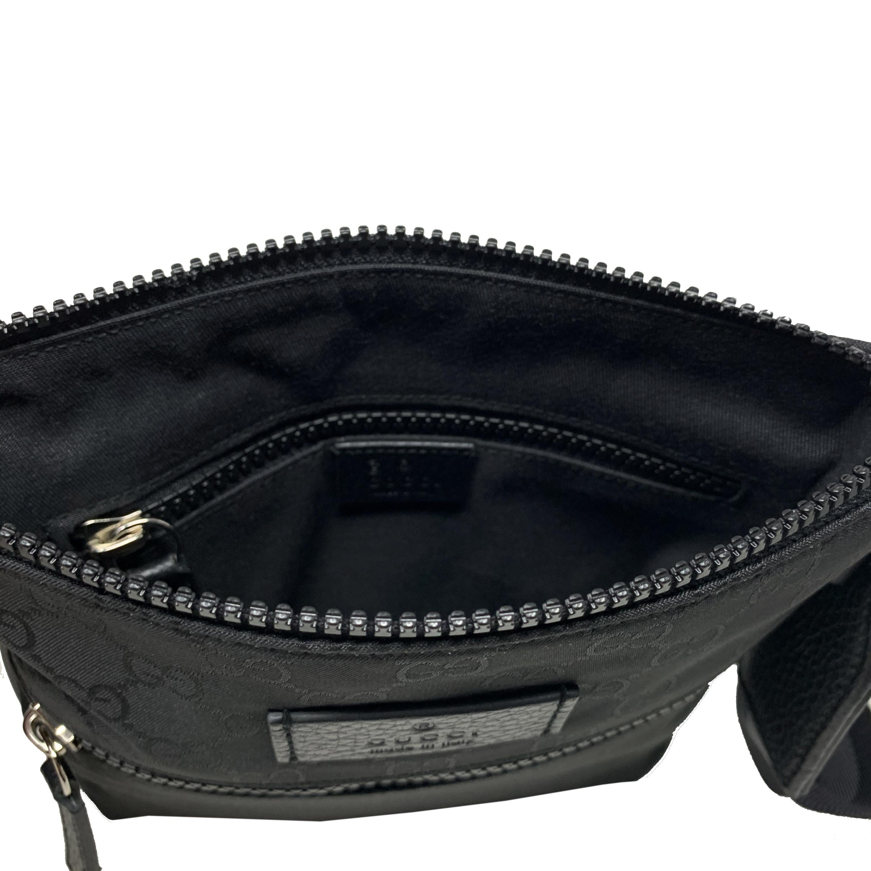 NEU Gucci Schwarz Nylon GG Guccissima Web Crossbody Messenger Umhängetasche im Angebot 10