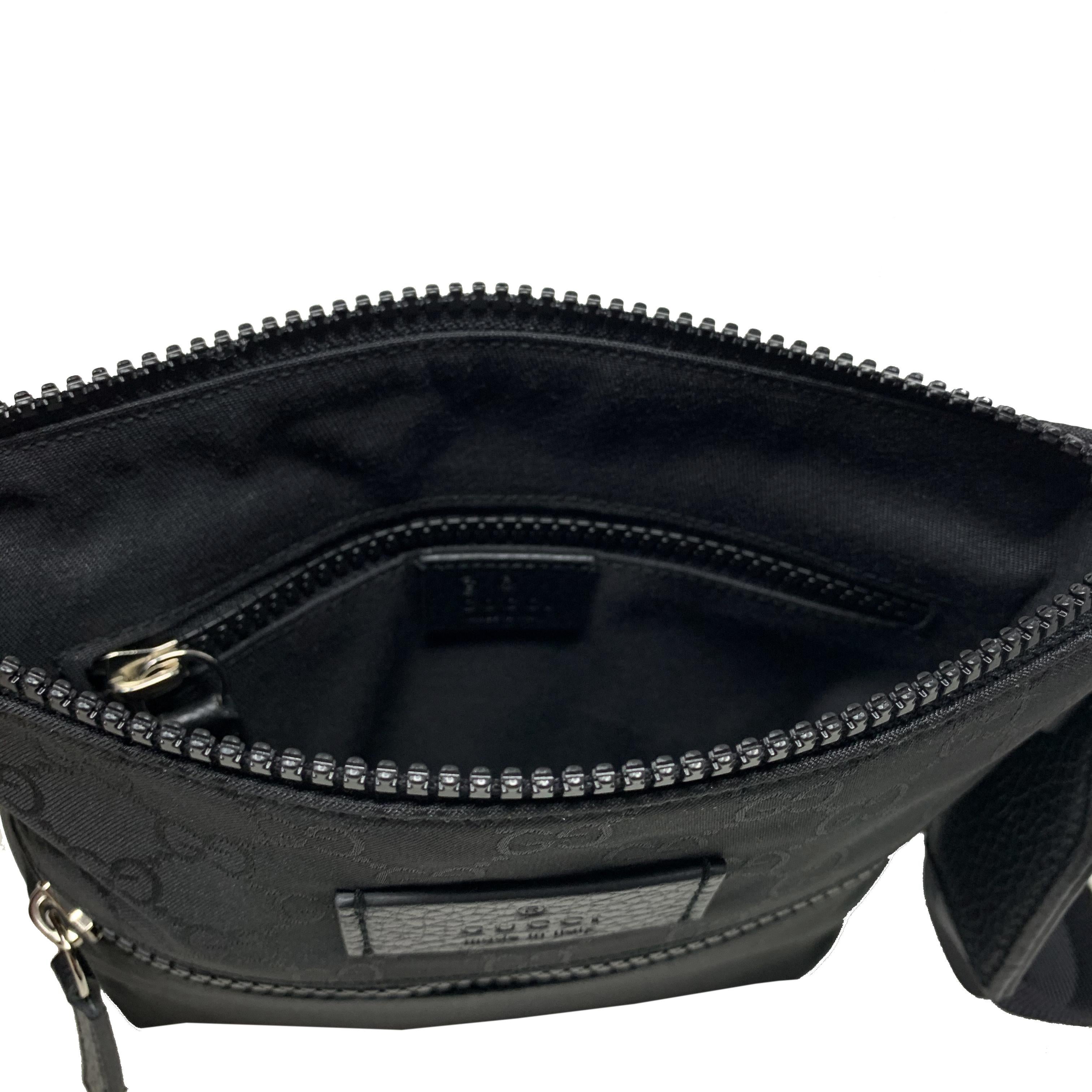 NEW Gucci Black Nylon GG Guccissima Web Crossbody Messenger Shoulder Bag For Sale 11