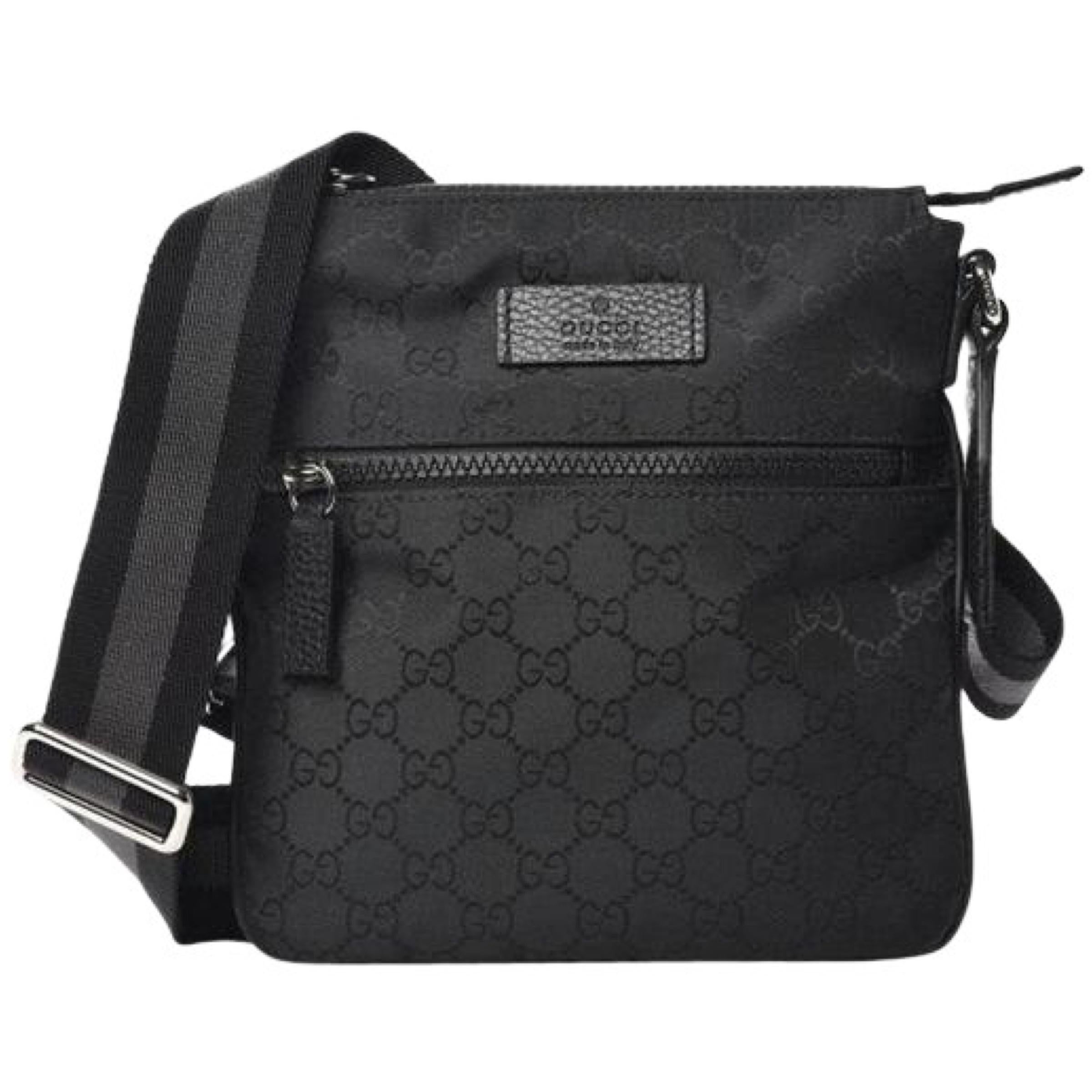 New Gucci Black Nylon GG Guccissima Web Crossbody Messenger Shoulder Bag 

Authenticity guaranteed

DETAILS
Brand: Gucci
Condition: Brand new
Gender: Unisex
Category: Crossbody bag
Color: Black
Material: Nylon
Smooth black nylon
Leather trim
GG