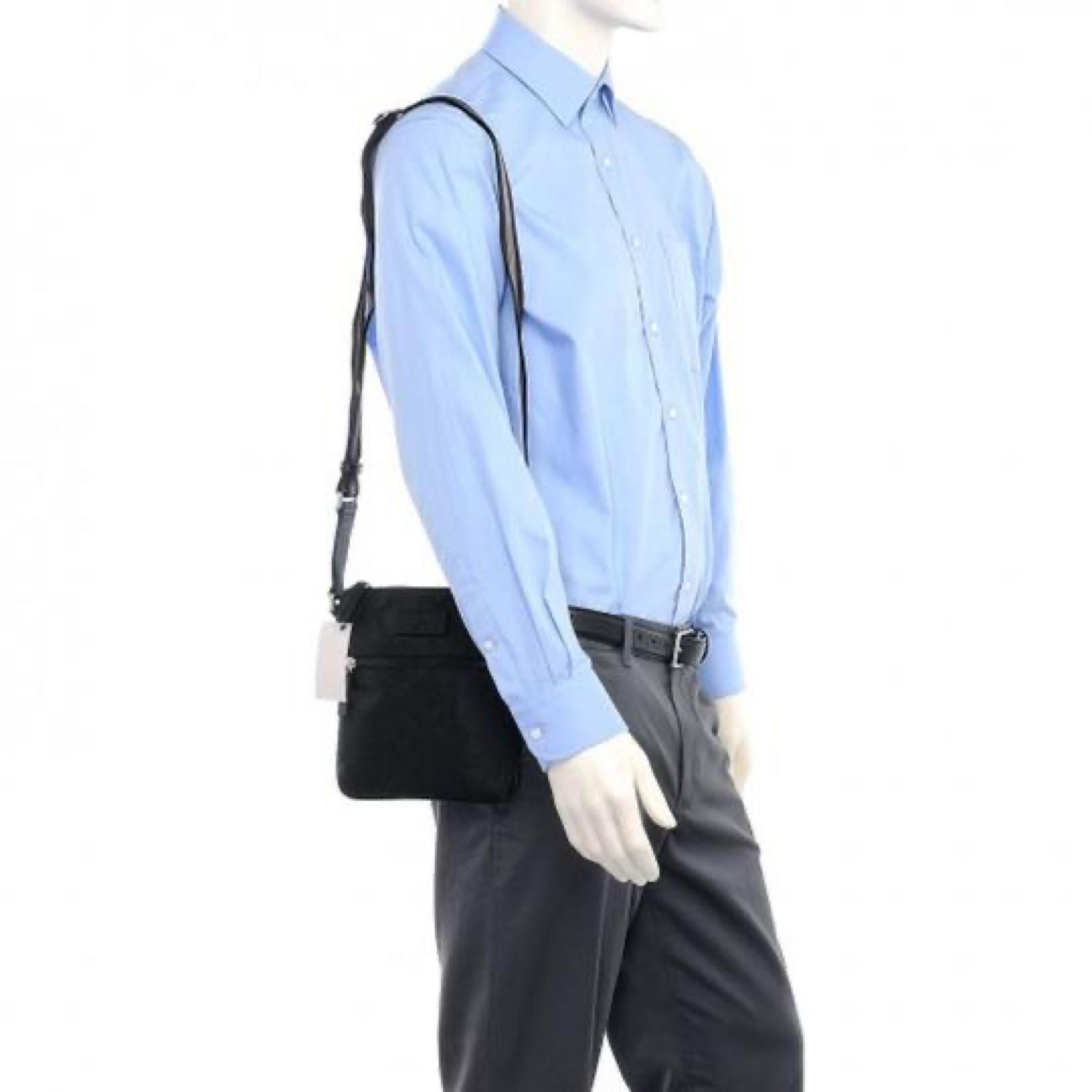 NEU Gucci Schwarz Nylon GG Guccissima Web Crossbody Messenger Umhängetasche im Angebot 16
