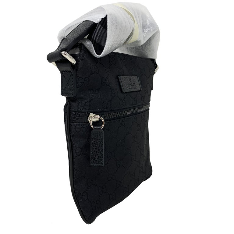 NEW Gucci Black Nylon GG Guccissima  Crossbody Messenger Shoulder
