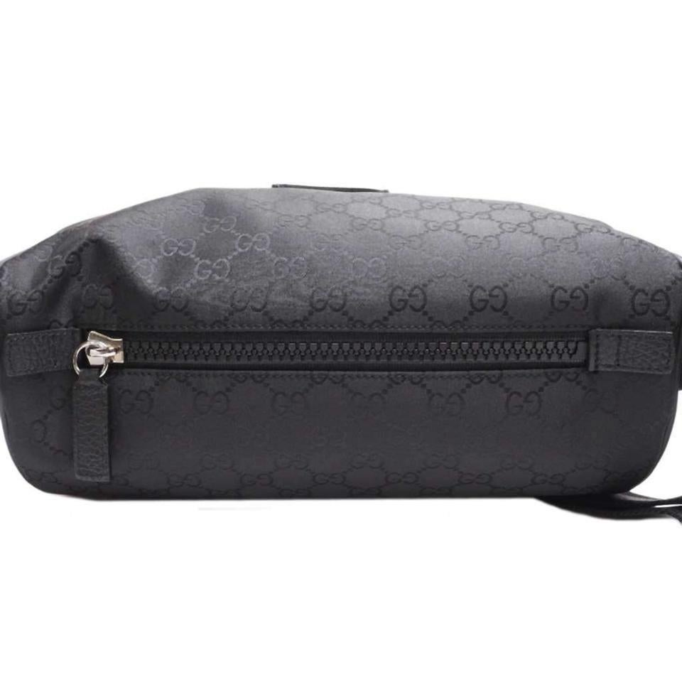 NEW Gucci Black Nylon GG Guccissima Web Stripe Fanny Pack Waist Sling Bag  For Sale 4