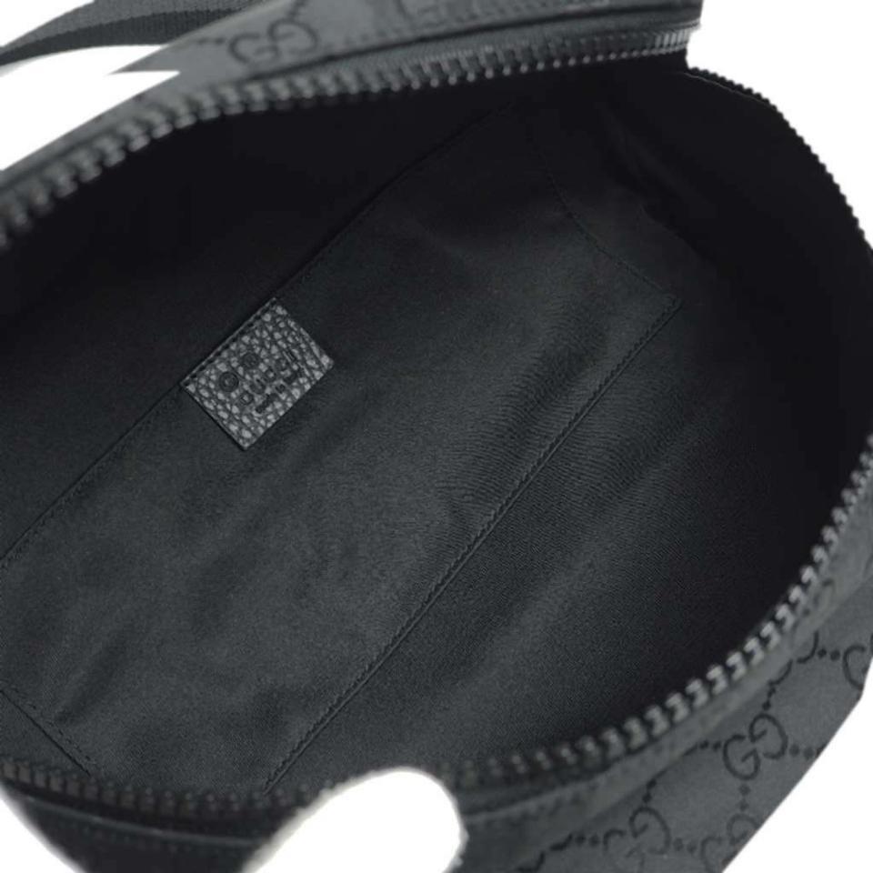 NEW Gucci Black Nylon GG Guccissima Web Stripe Fanny Pack Waist Sling Bag  For Sale 5