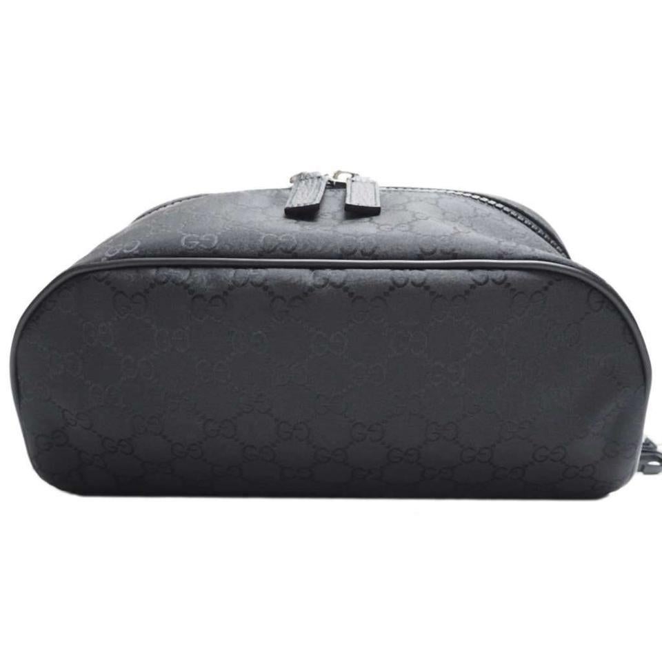 NEW Gucci Black Nylon GG Guccissima Web Stripe Fanny Pack Waist Sling Bag  For Sale 3