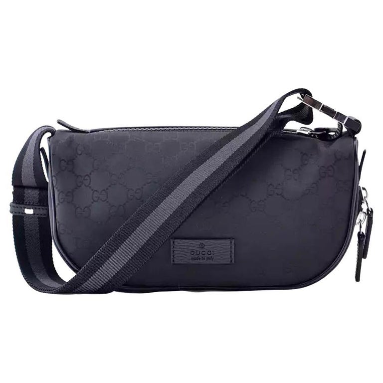 NEW Gucci Black Web Stripe Canvas Backpack Rucksack Bag For Sale
