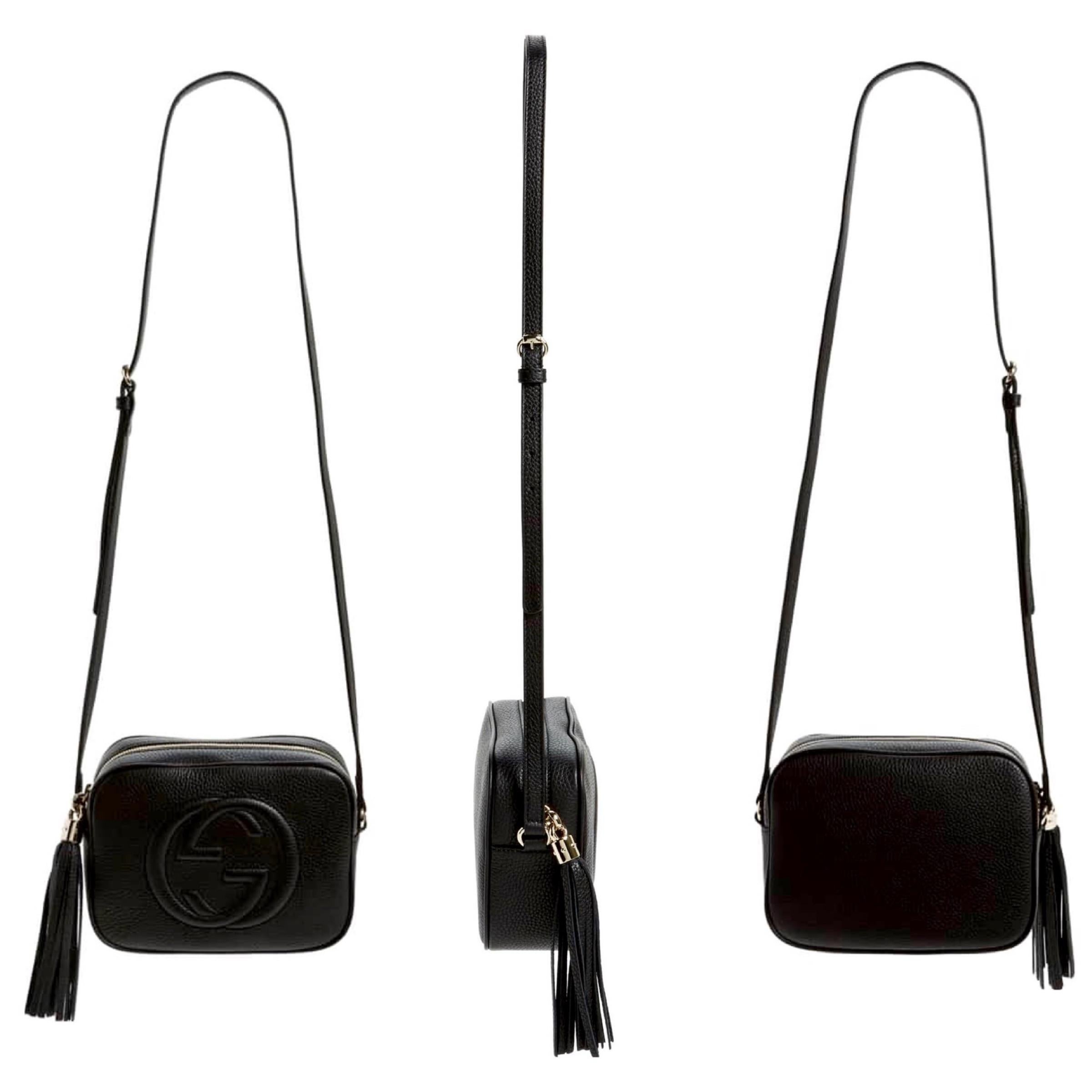 NEW Gucci Black Small Soho Disco Leather Crossbody Bag For Sale 6
