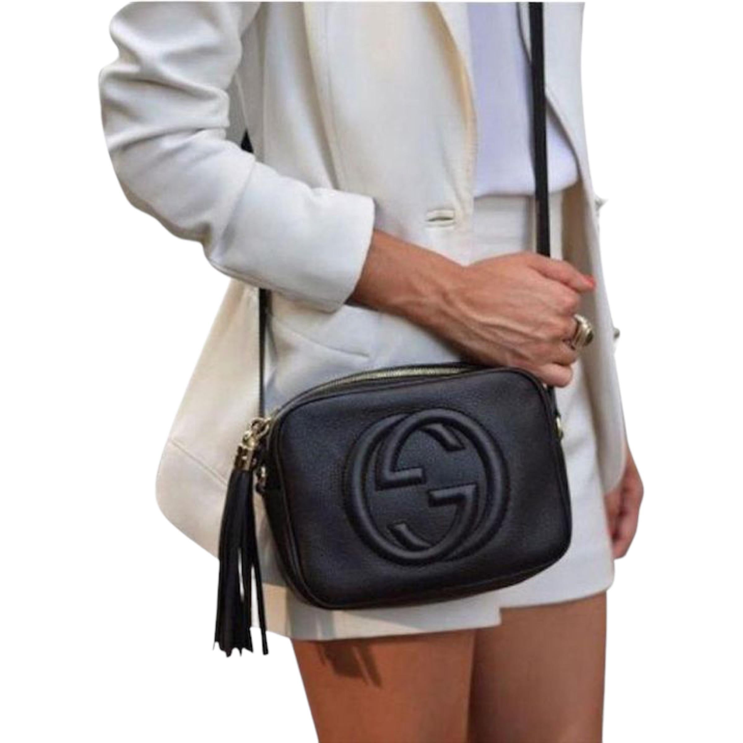 NEW Gucci Black Small Soho Disco Leather Crossbody Bag For Sale 11
