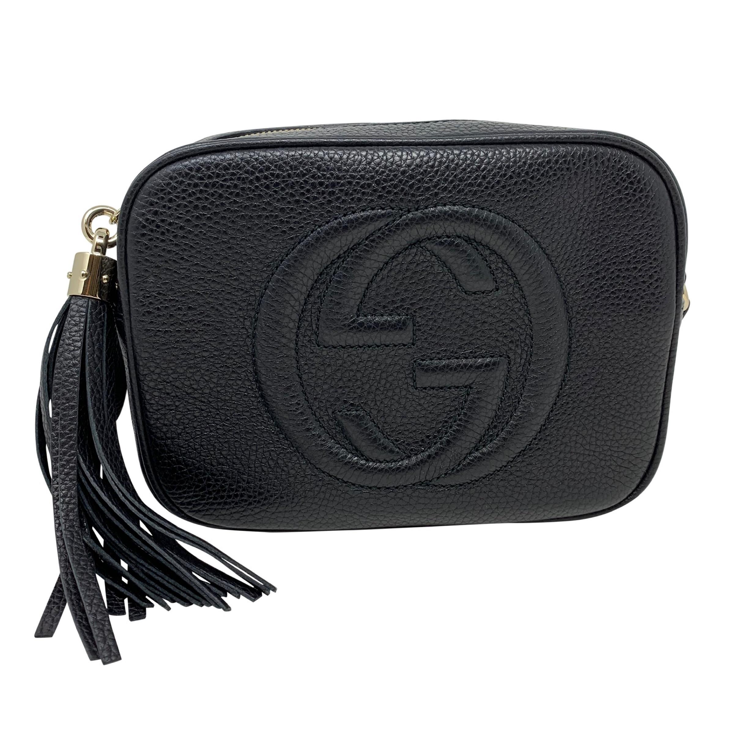 NEW Gucci Black Small Soho Disco Leather Crossbody Bag For Sale 2