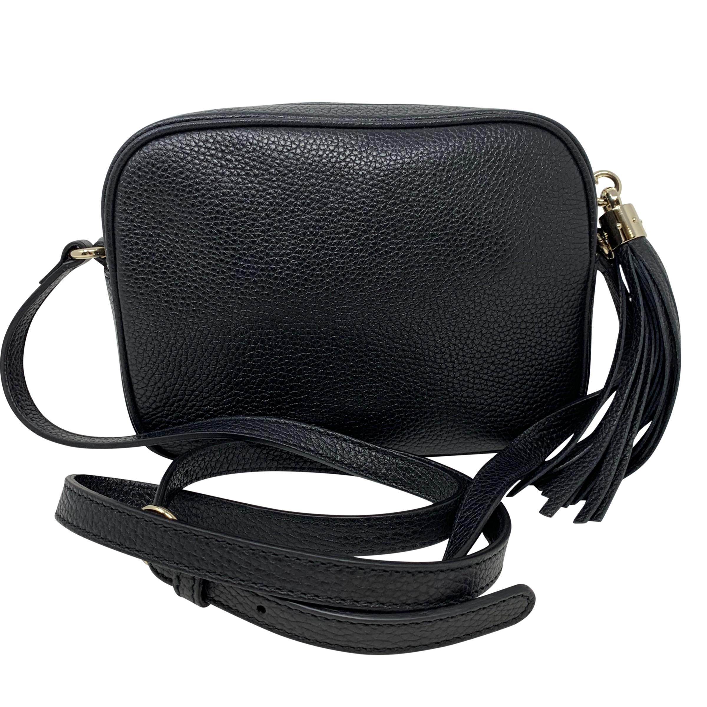 NEW Gucci Black Small Soho Disco Leather Crossbody Bag For Sale 4