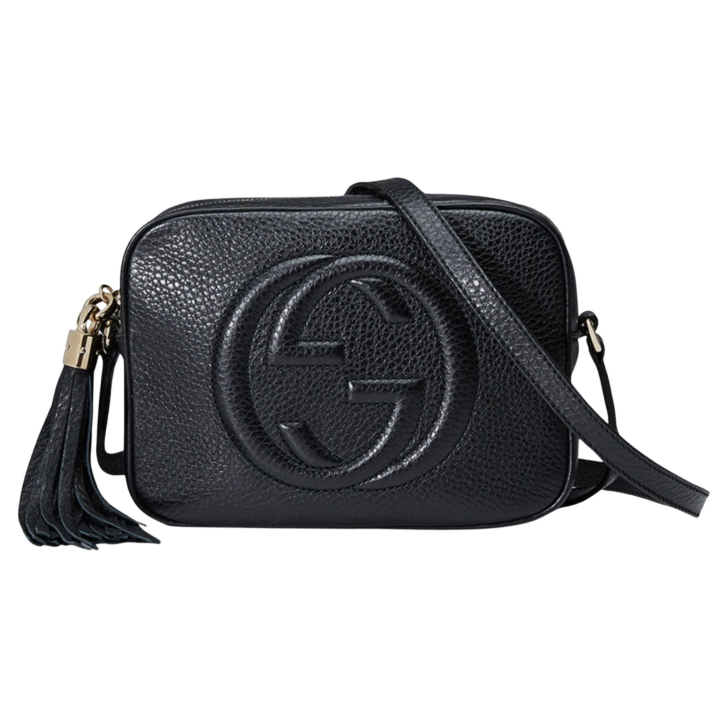 NEW Gucci Black Small Soho Disco Leather Crossbody Bag For Sale