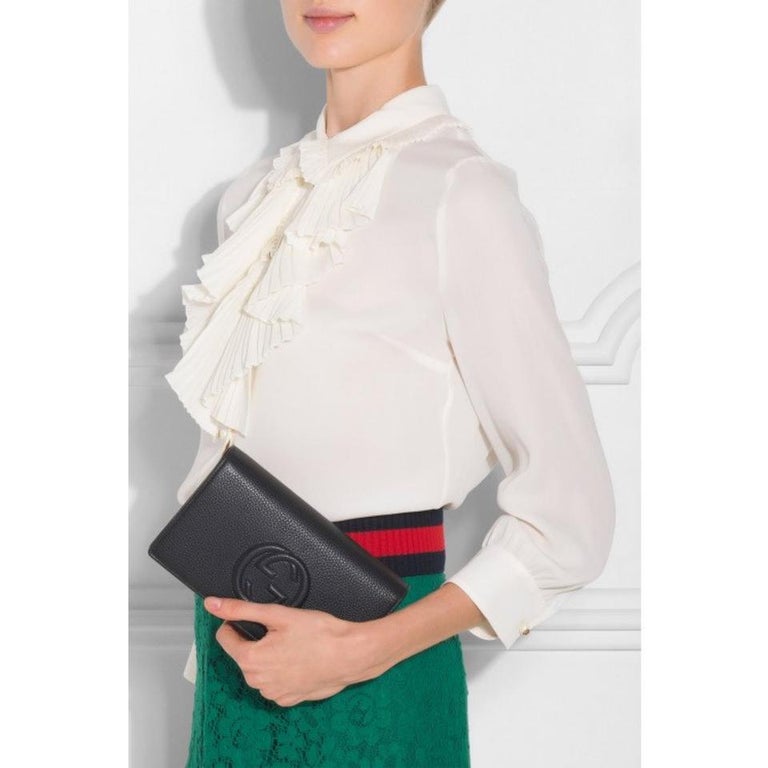 NEW Gucci Black Soho Disco Leather Wallet on Chain Crossbody Shoulder