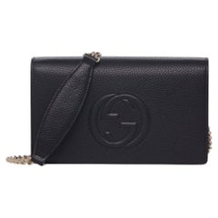 NUEVO Gucci Negro Soho Disco Cartera de cuero en la bolsa de hombro Crossbody cadena