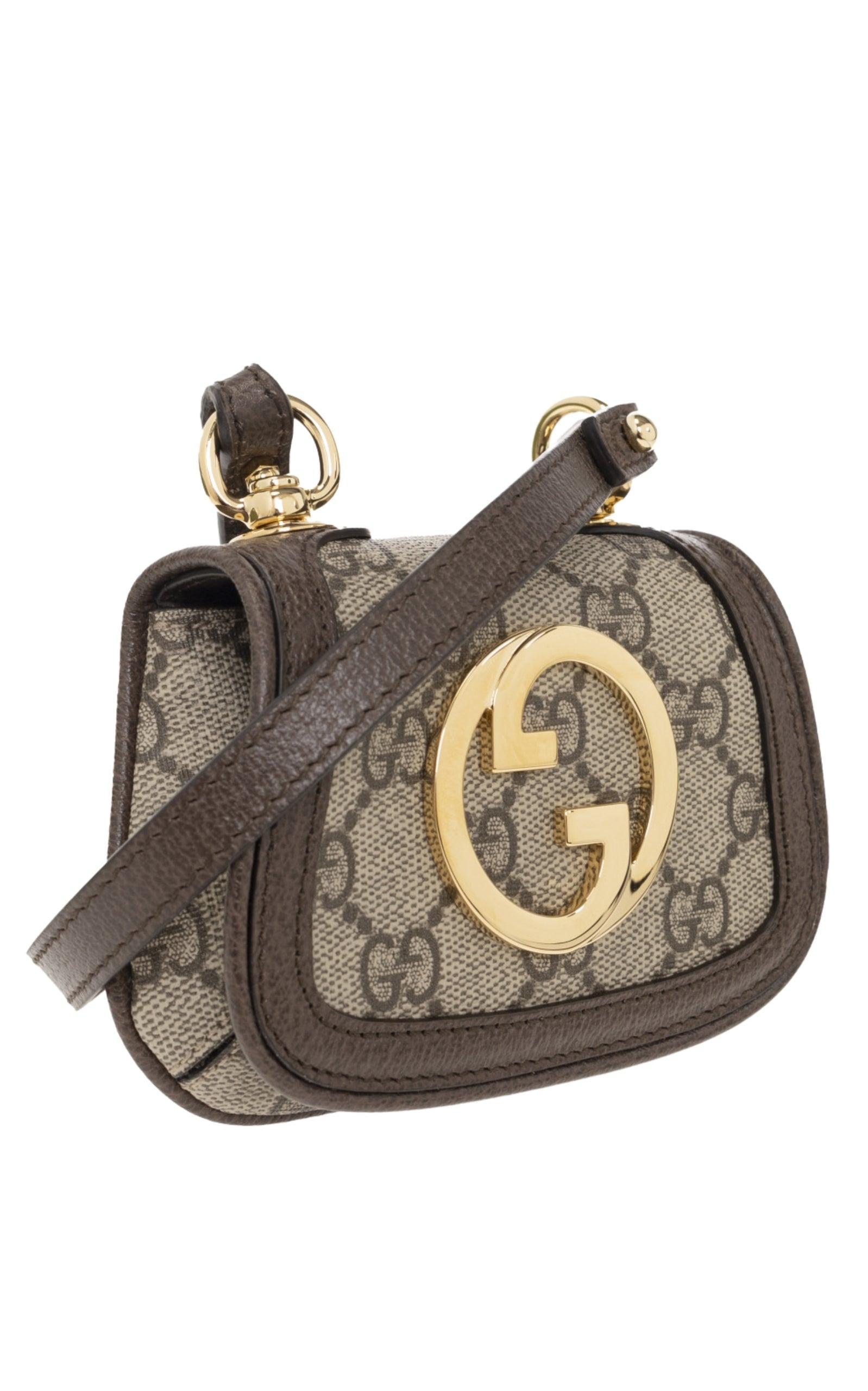 Grigio New Gucci Blondie GG Supreme Cardholder Mini Borsa in vendita