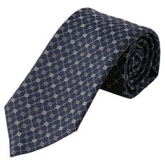 NEW Gucci Blue Monogram GG Silk Neck Tie