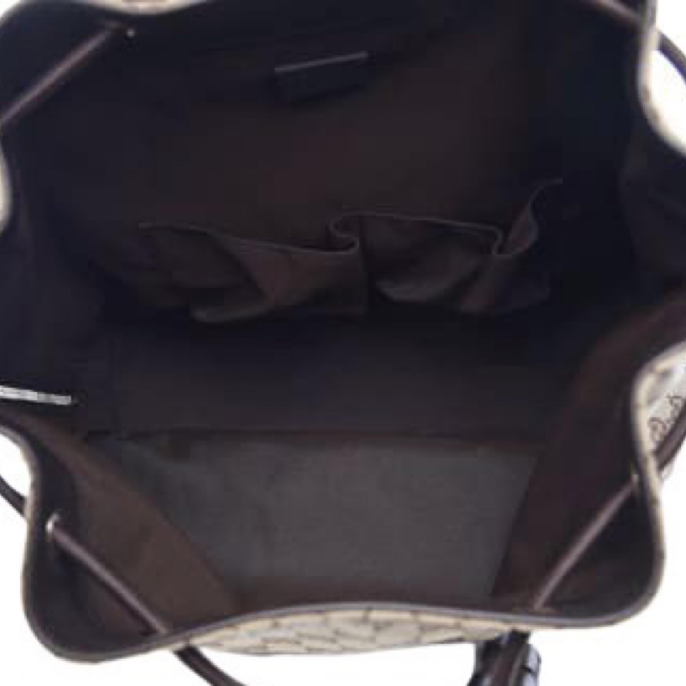 NEW Gucci Brown/Beige GG Guccissima Drawstring Canvas Backpack Rucksack For Sale 6