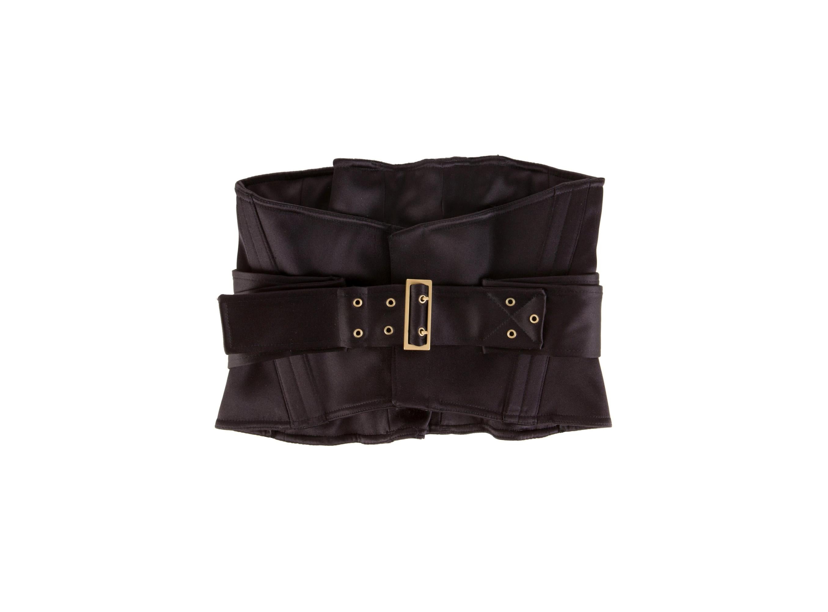 NEU Gucci by Tom Ford 2003 Schwarzer Taille Waspie breiter Sanduhr-Korsettgürtel 40 Damen im Angebot