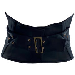 Used NEW Gucci by Tom Ford 2003 Black Waist Waspie Wide Hourglass Corset Belt 40