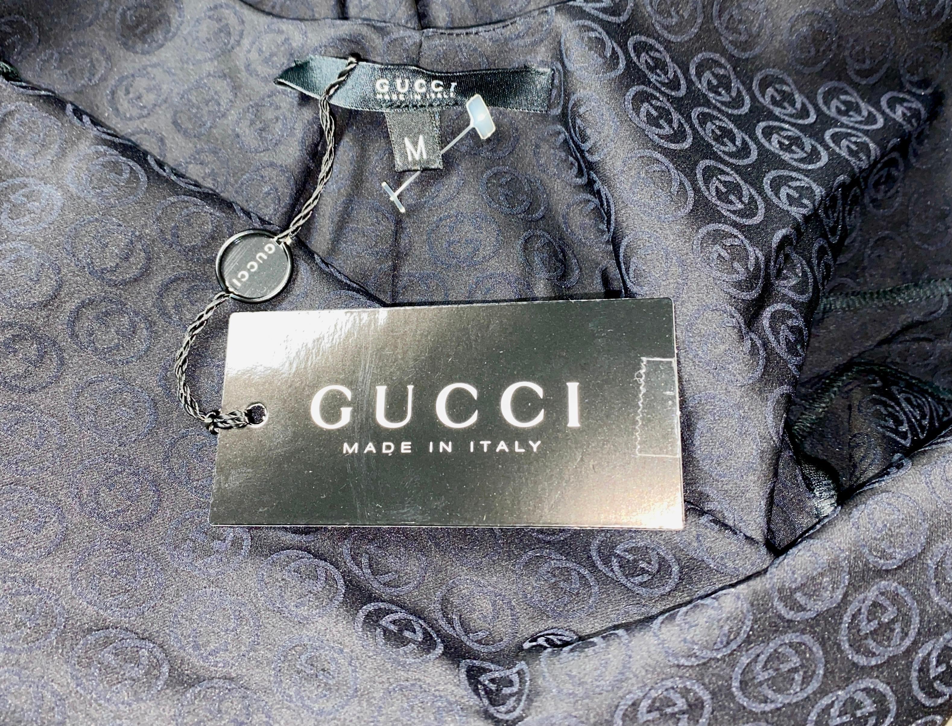 UNWORN Gucci by Tom Ford Schwarzer GG Jumpsuit aus Seide mit Monogramm und Logo aus Seide und insgesamt Playsuit M im Angebot 3