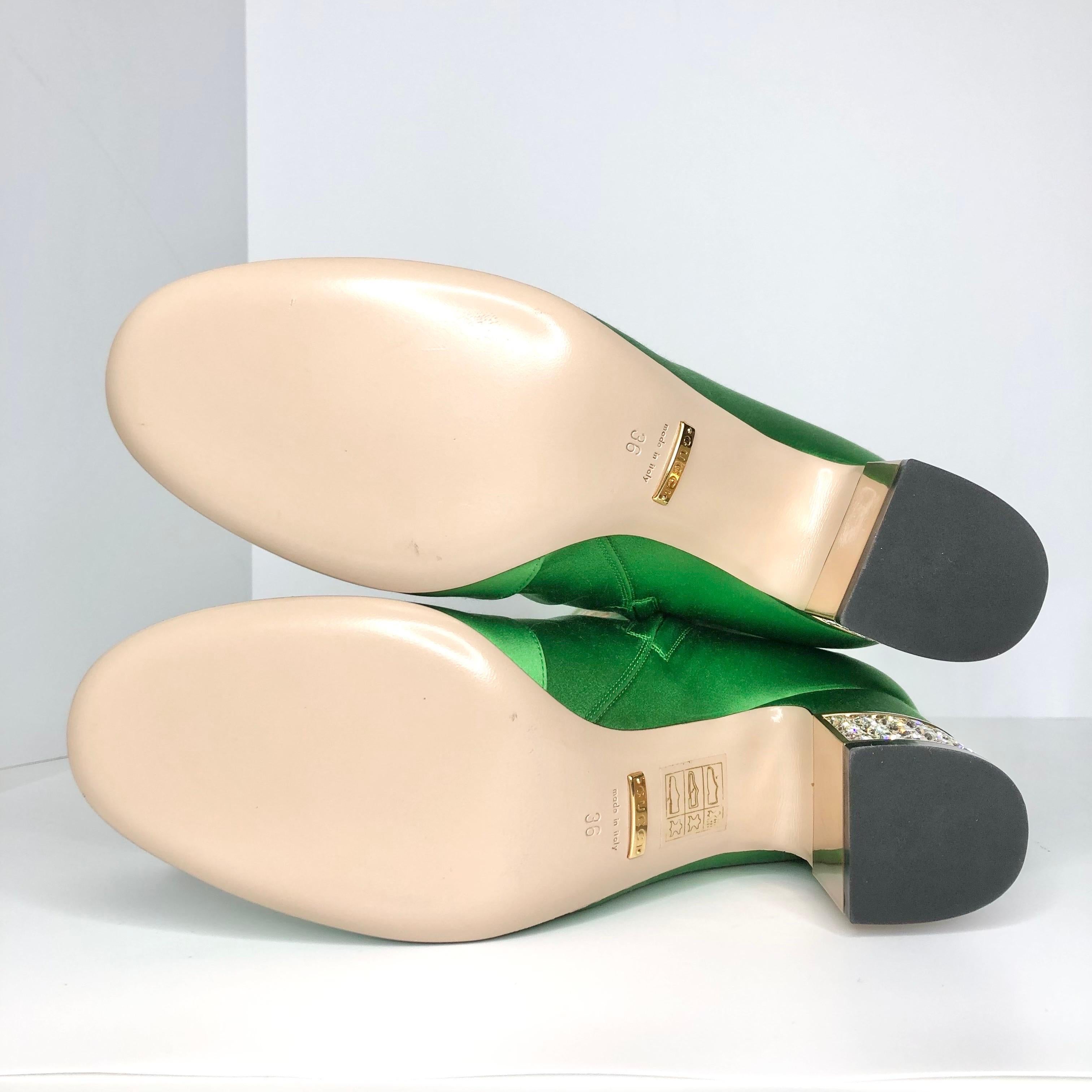 NUEVO Gucci Dragón de caramelo con lazo bordado Botas altas a la rodilla con adornos de cristal 36 en venta 6