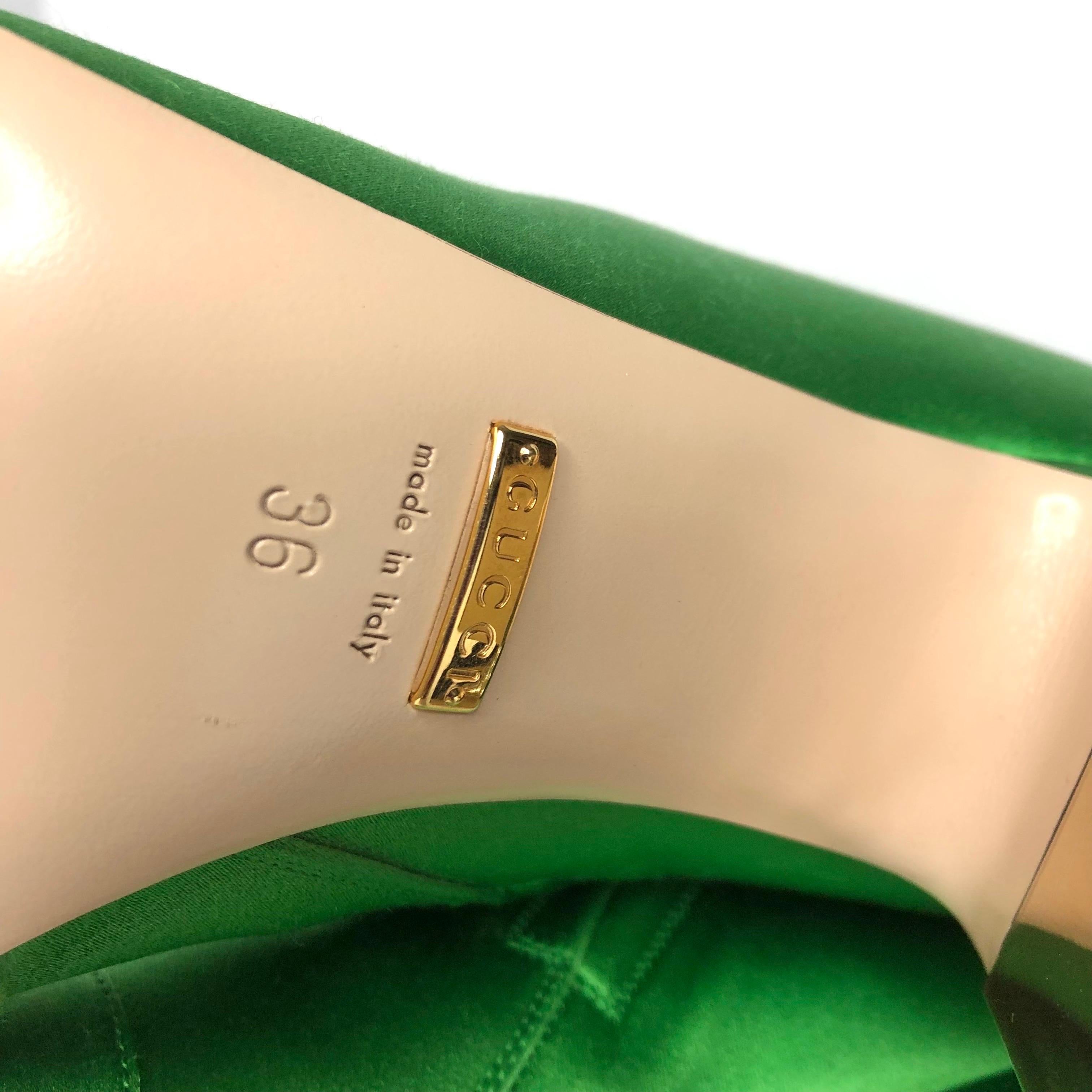 NUEVO Gucci Dragón de caramelo con lazo bordado Botas altas a la rodilla con adornos de cristal 36 en venta 7