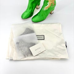 NEW Gucci Candy Dragon Embroidered Bow Crystal Embellished Knee High Boots 37