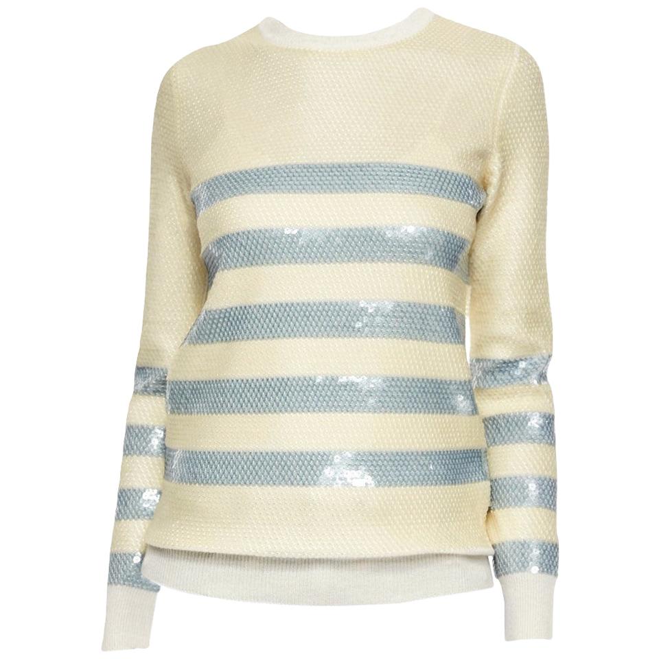 New Gucci Cashmere Cruise Resort 2015 Ad Sequin Sweater Sz L In New Condition In Leesburg, VA