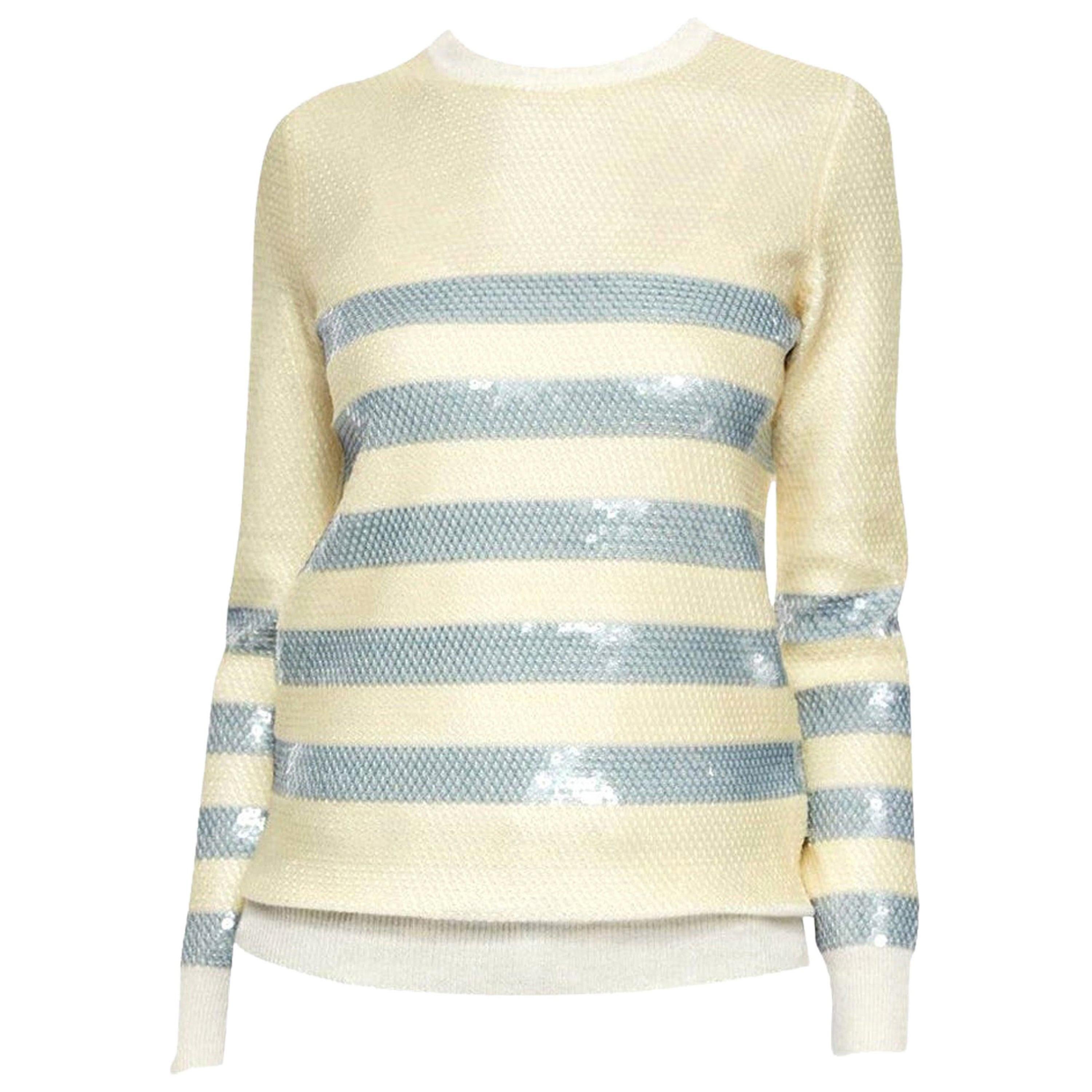 New Gucci Cashmere Cruise Resort 2015 Ad Sequin Sweater  Sz M In New Condition In Leesburg, VA