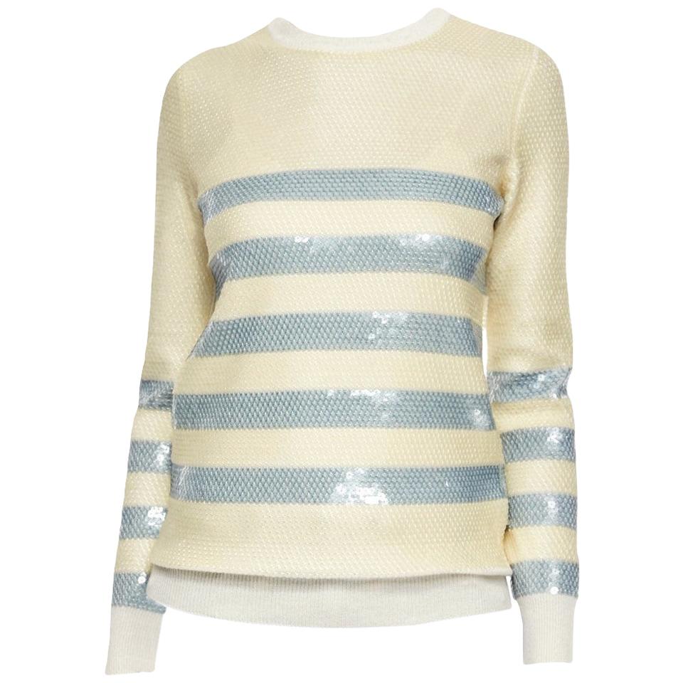 Women's New Gucci Cashmere Cruise Resort 2015 Ad Sequin Sweater  Sz S