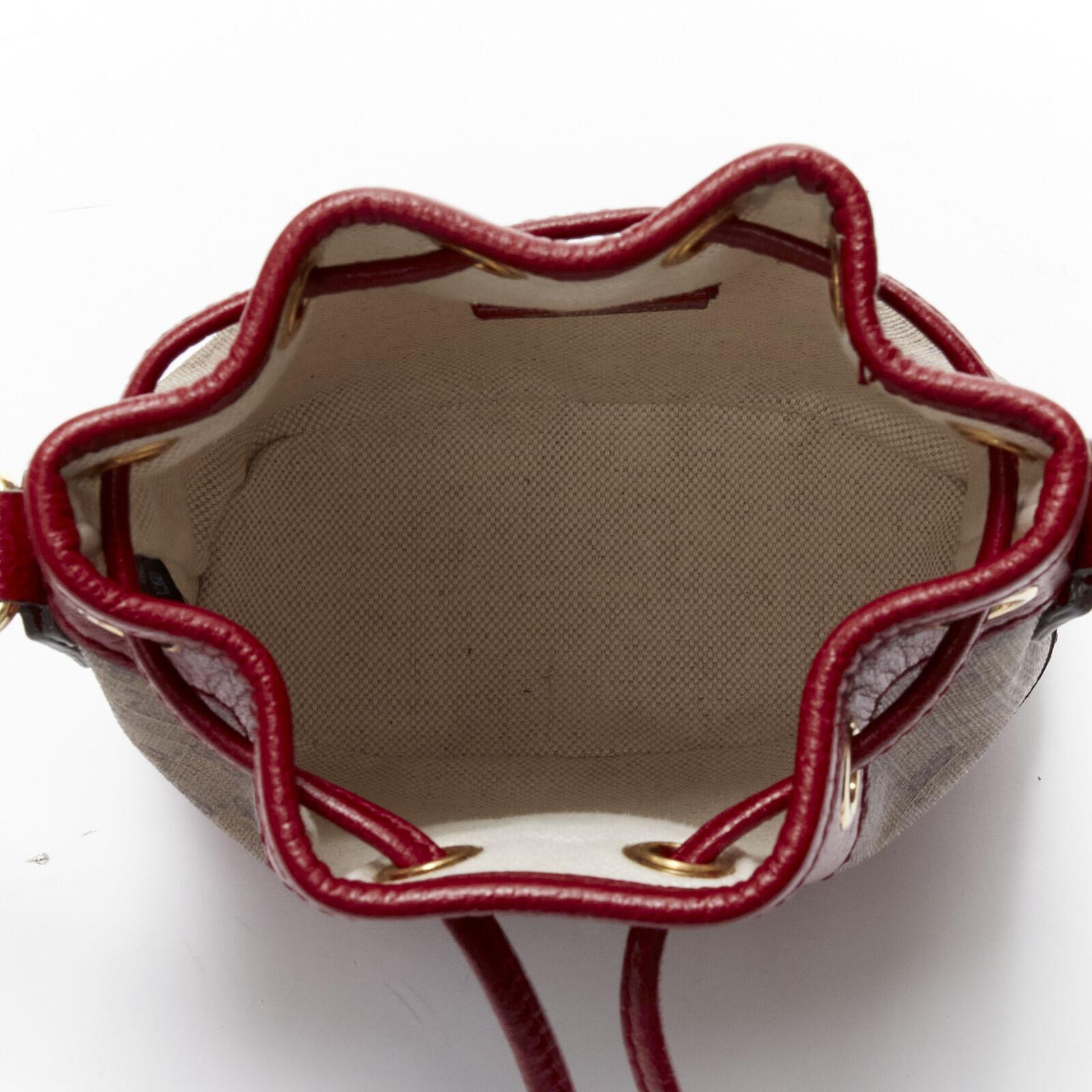 new GUCCI DORAEMON 2021 Limited GG Supreme red drawstring crossbody bucket bag For Sale 4